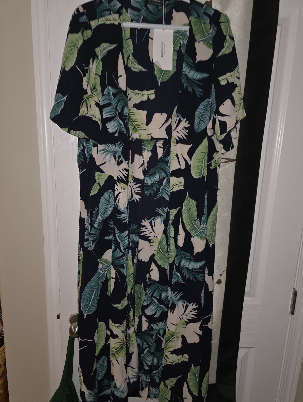 Plant Print Wrap Dress 3x Bloomchic